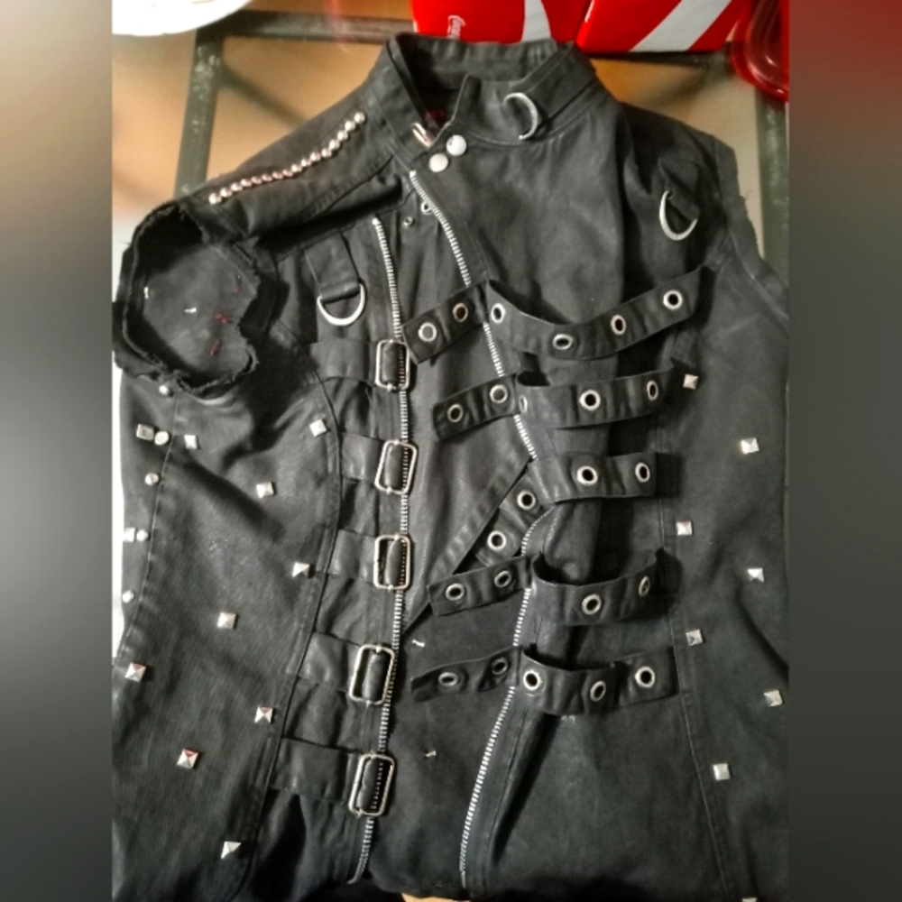 Large denim punk vest w/ studs and Dead Kennedys patch on the back